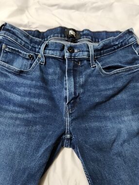 PAIGE Women's Straight Leg Jeans Indigo Blue Denim